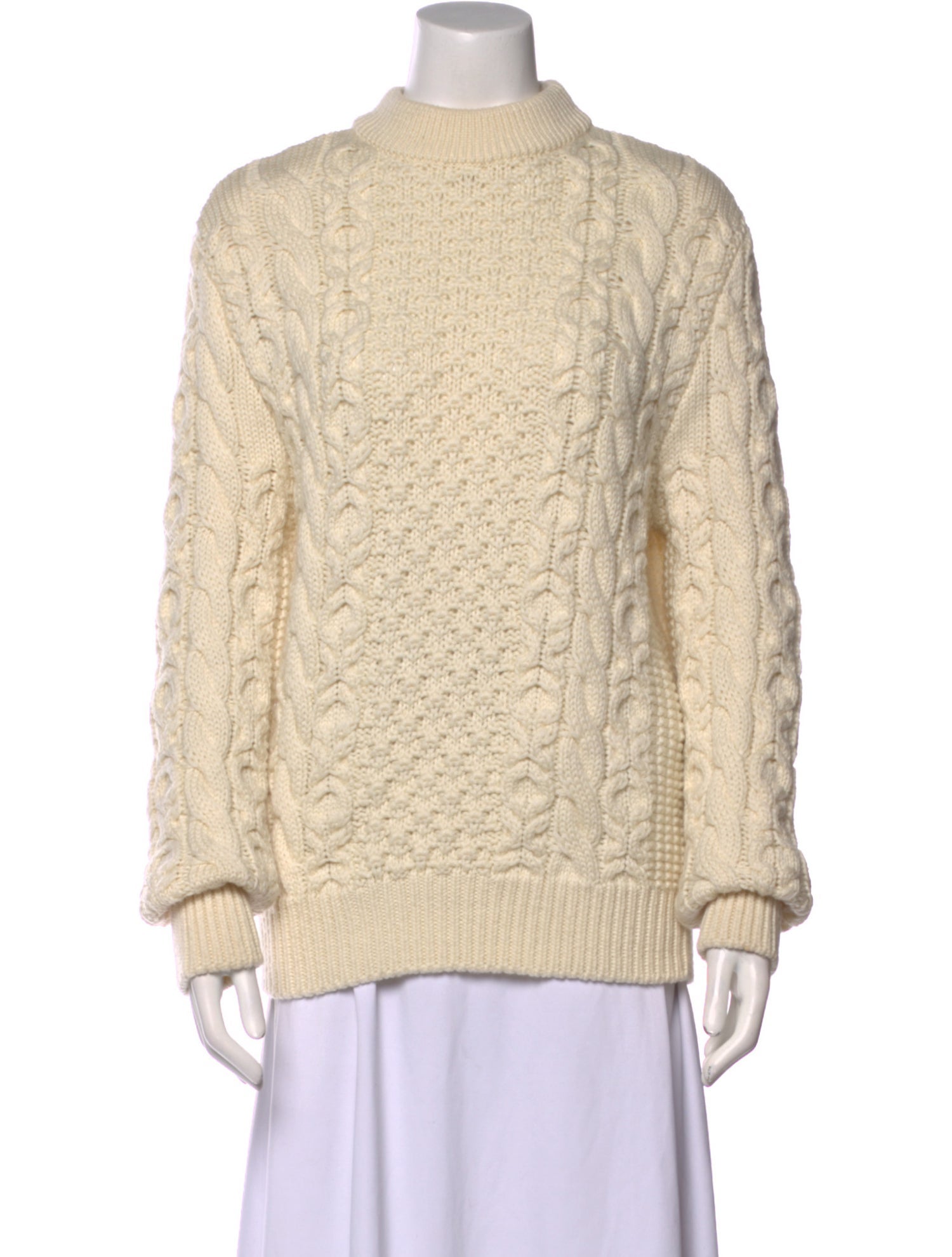 Brandon Maxwell Virgin Wool Mock Neck Sweater