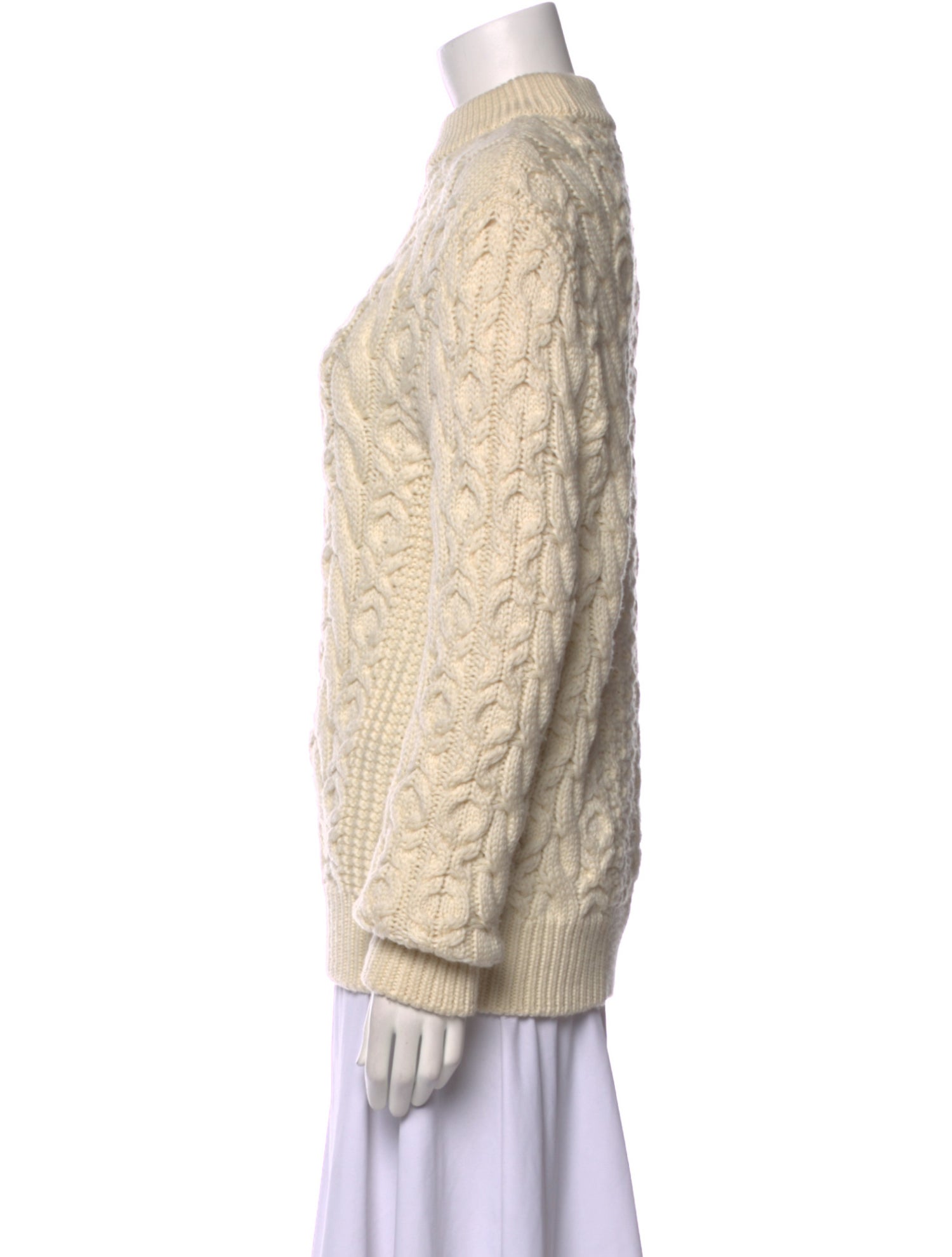 Brandon Maxwell Virgin Wool Mock Neck Sweater