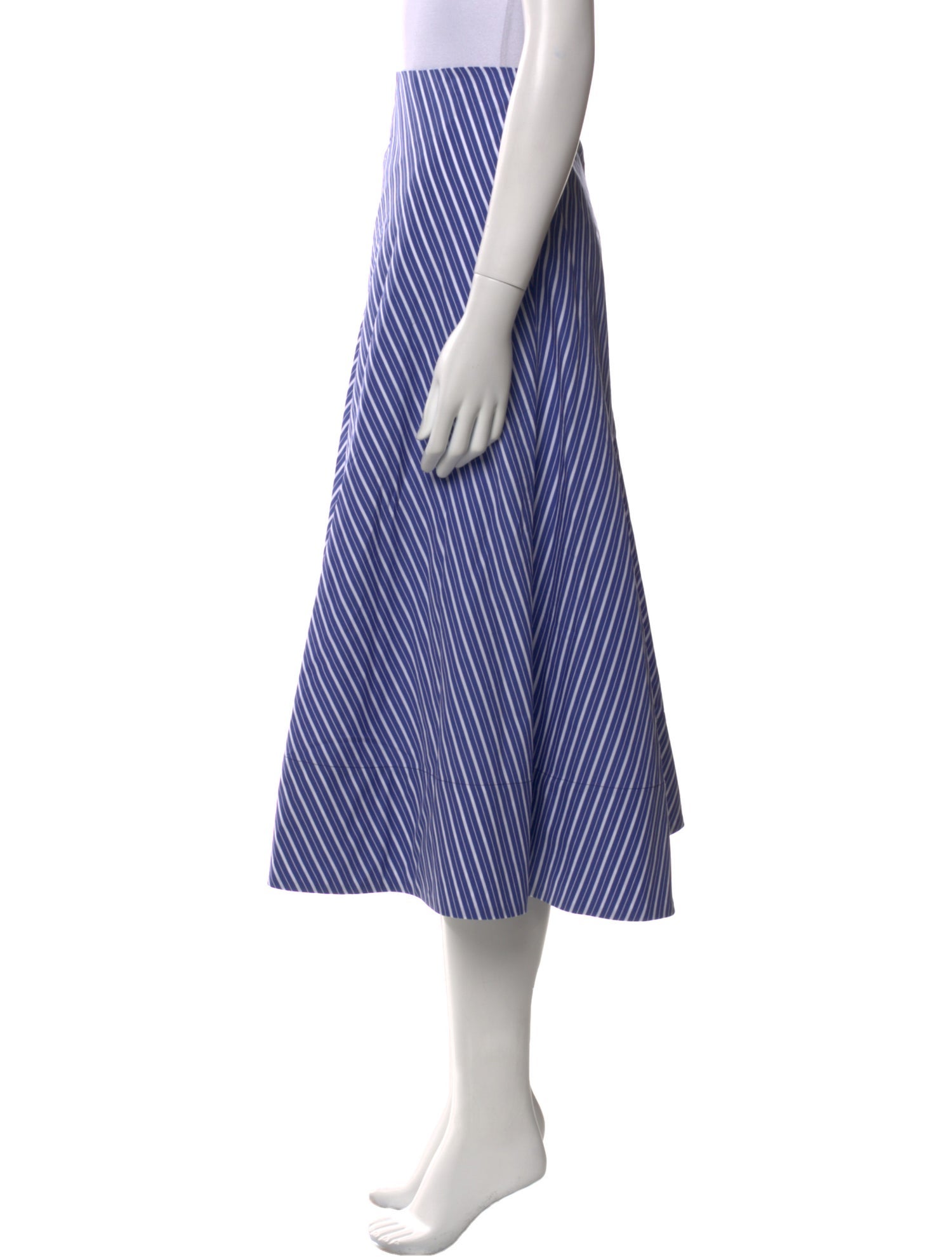 Brandon Maxwell Striped Midi Length Skirt