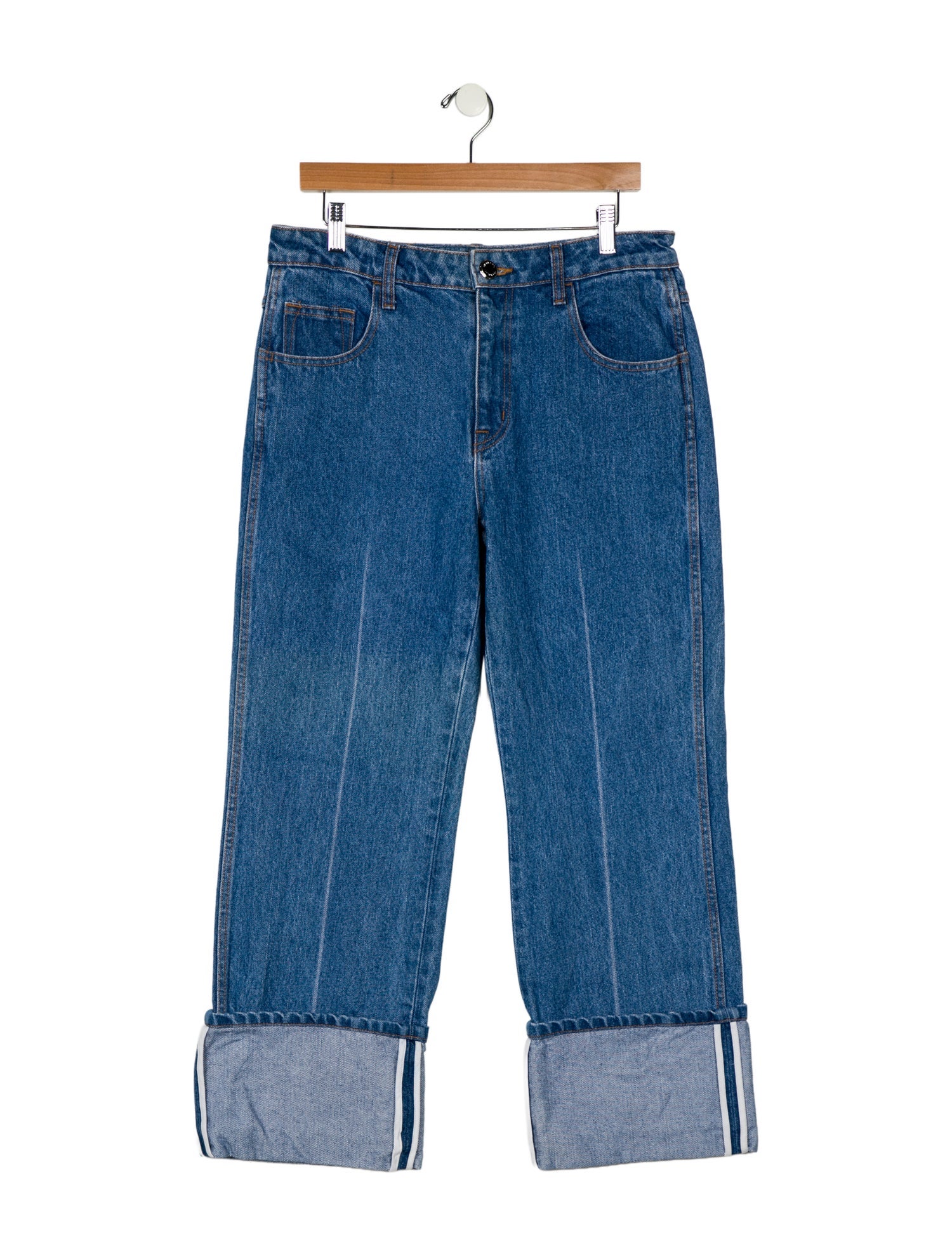 Brandon Maxwell High-Rise Wide Leg Jeans