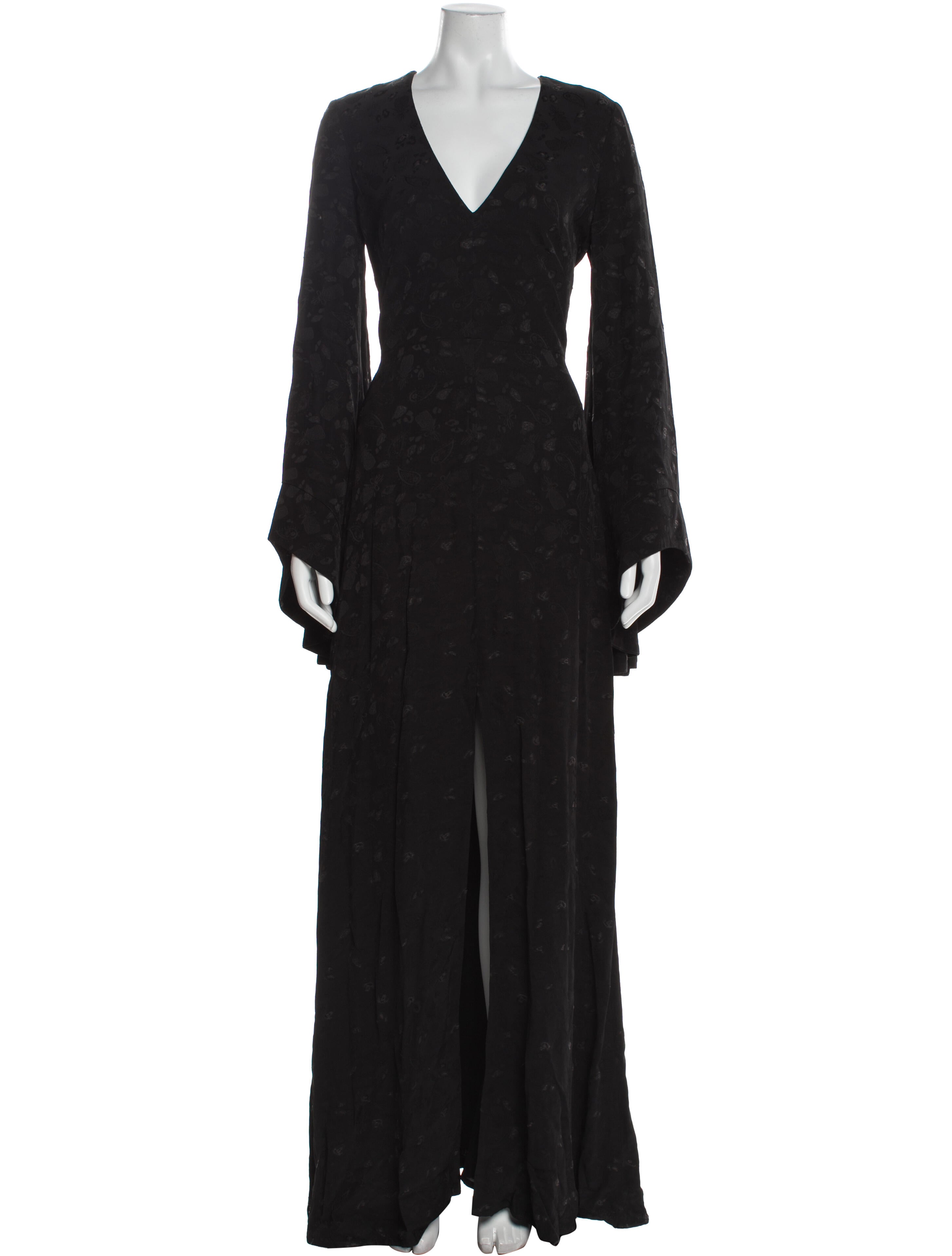 Brandon Maxwell V-Neck Long Dress