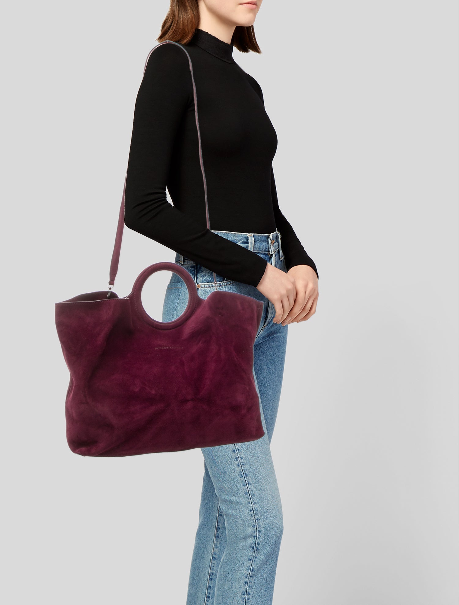 Brandon Maxwell Suede Shoulder Bag