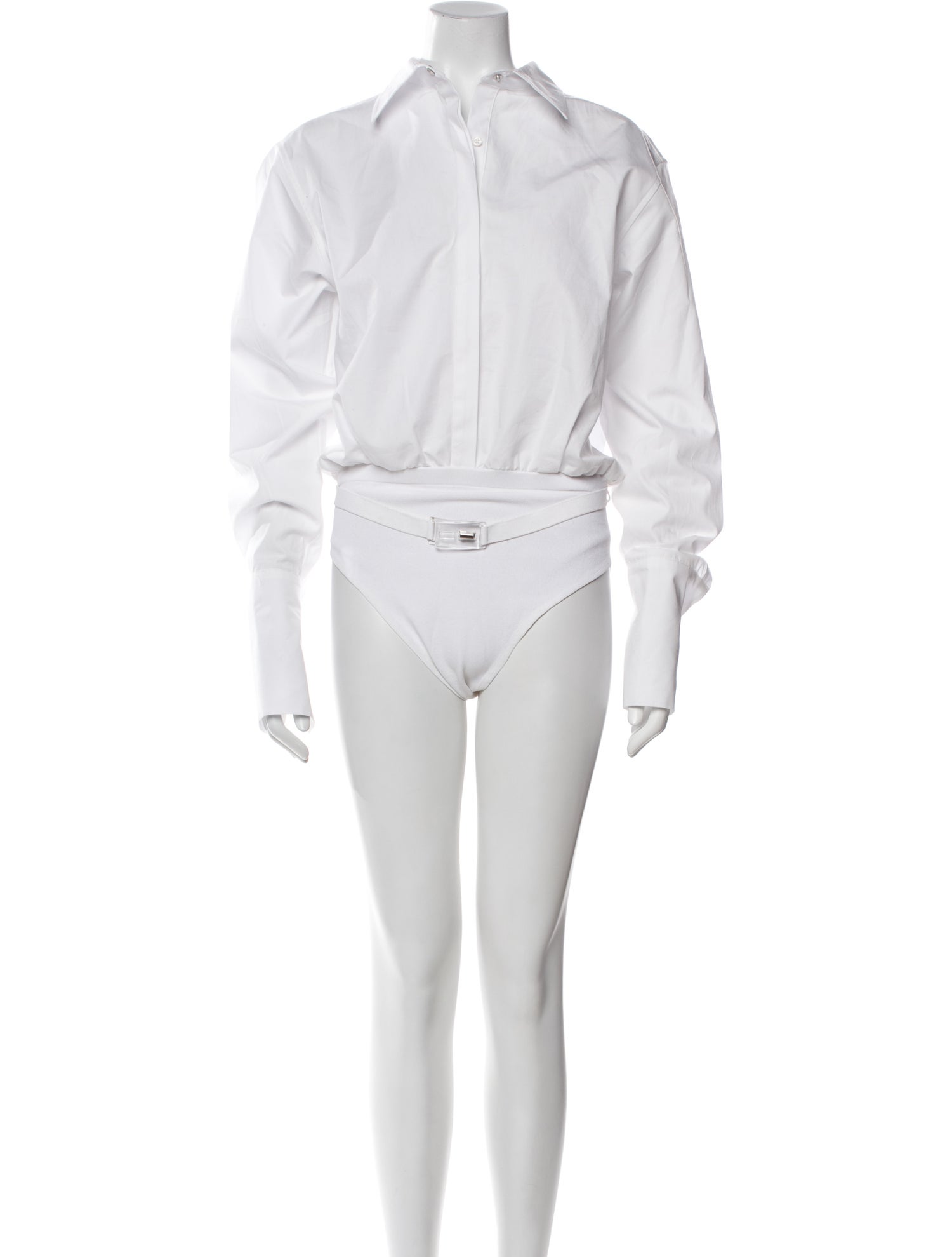 Brandon Maxwell Mock Neck Long Sleeve Bodysuit