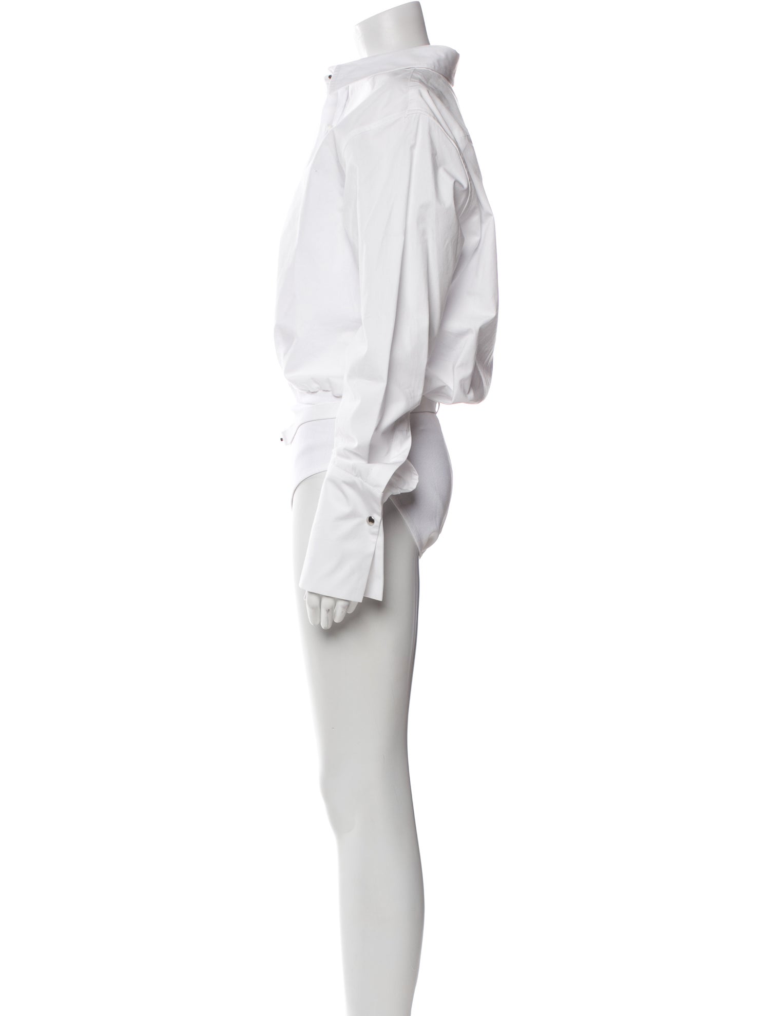 Brandon Maxwell Mock Neck Long Sleeve Bodysuit