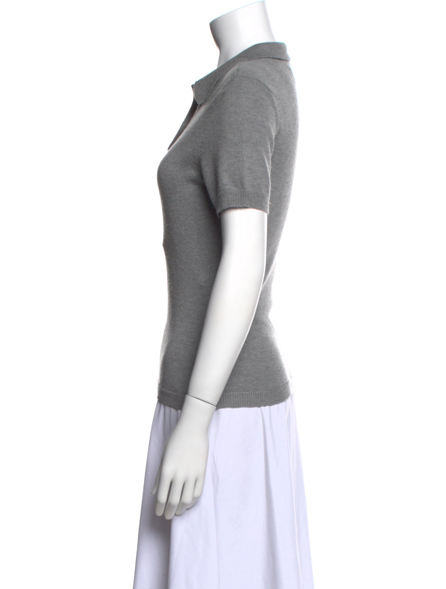 Brandon Maxwell Silk Short Sleeve Polo