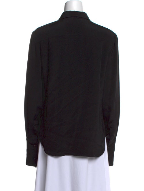 Brandon Maxwell Silk Long Sleeve Button-Up Top