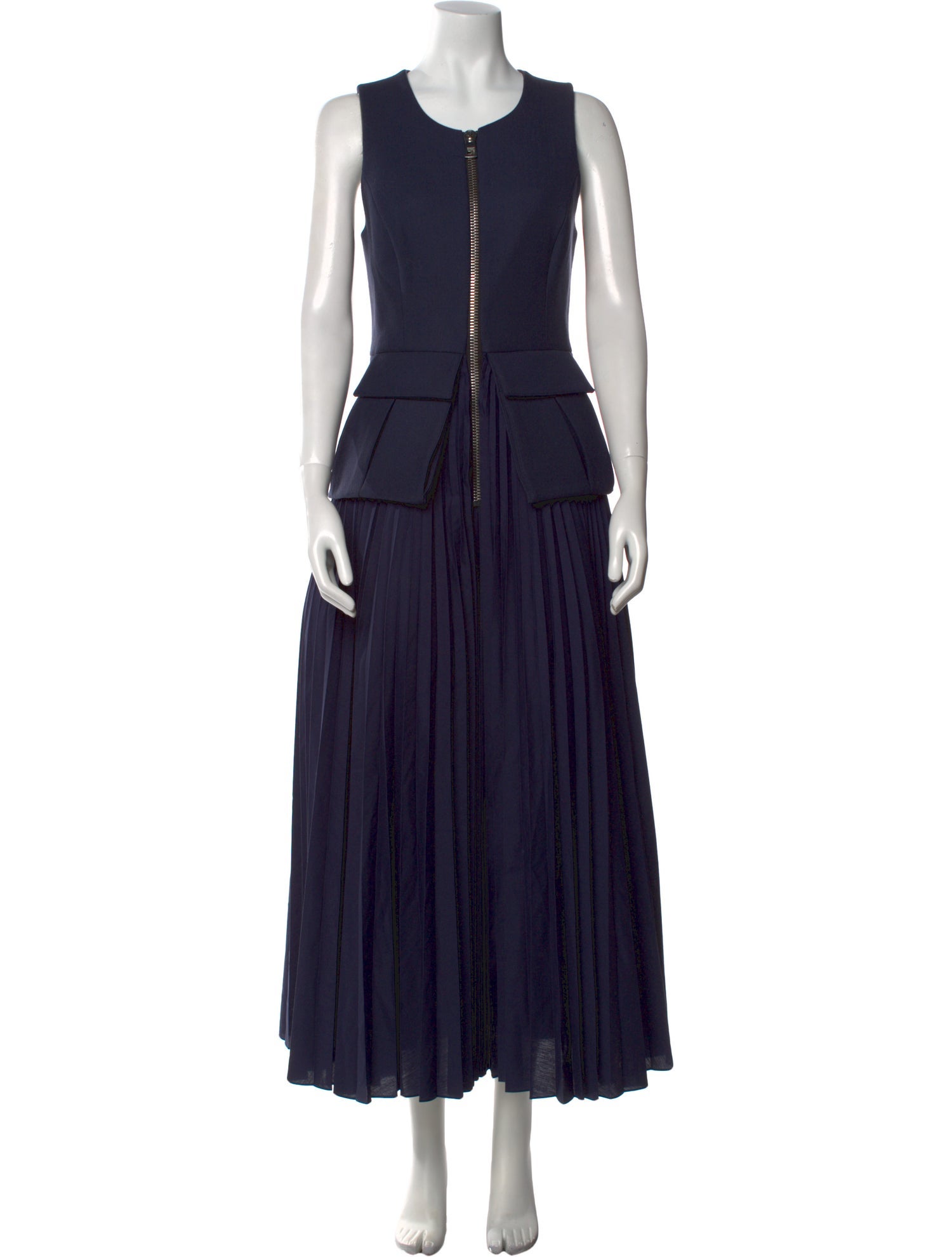 Brandon Maxwell Scoop Neck Long Dress