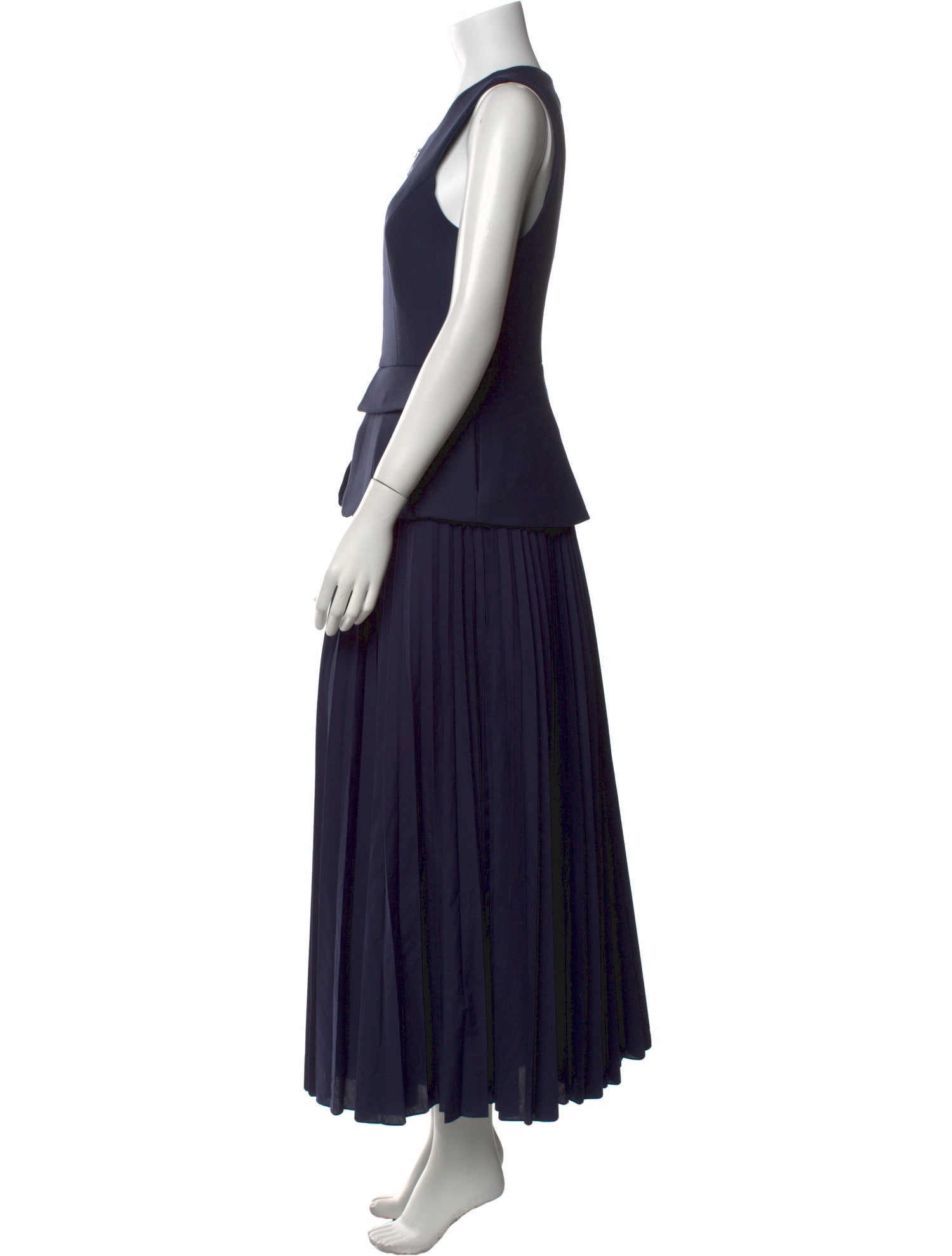 Brandon Maxwell Scoop Neck Long Dress