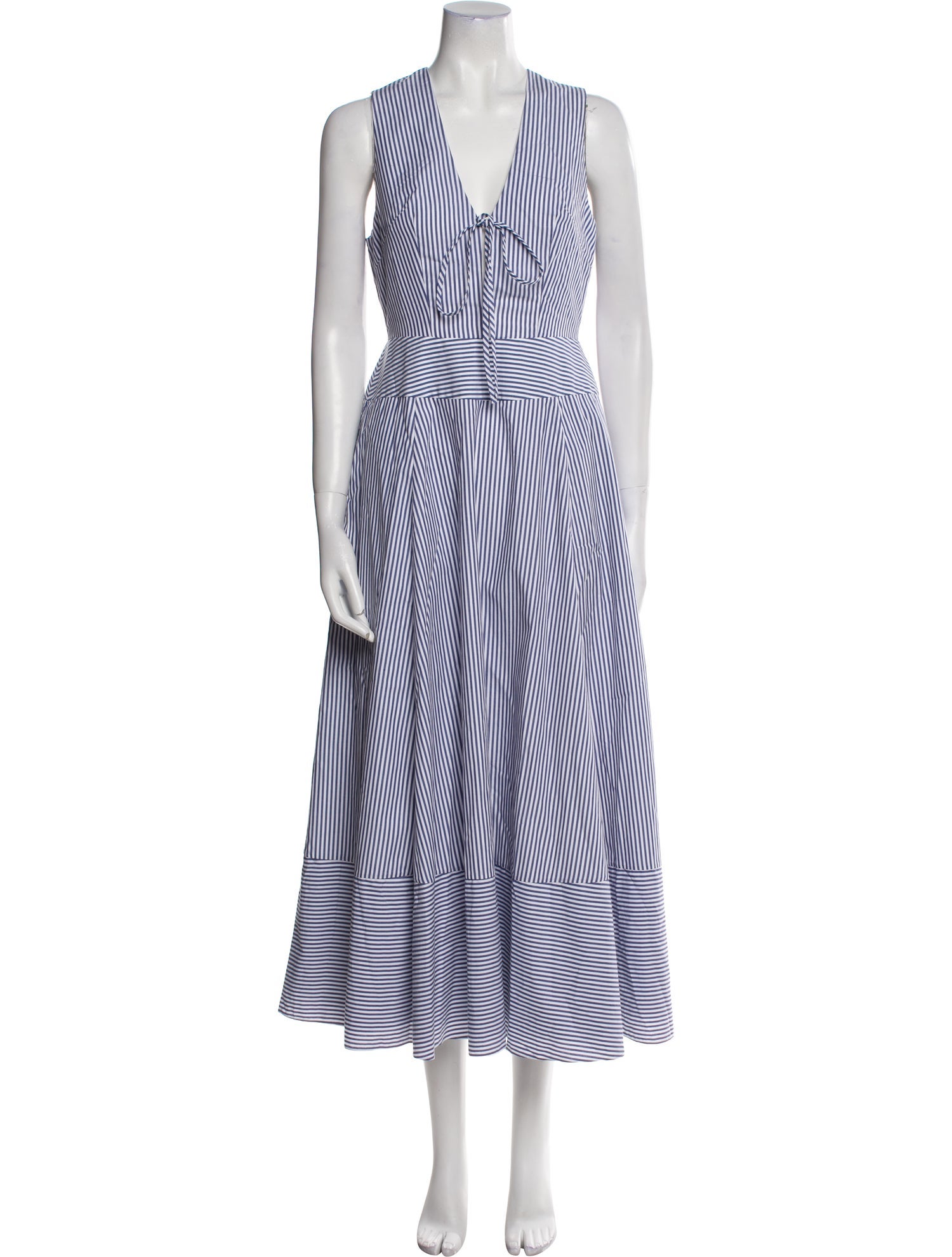 Brandon Maxwell Striped Long Dress