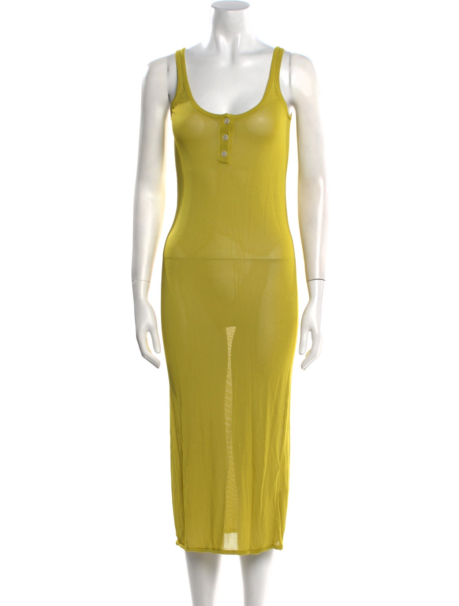 Brandon Maxwell Scoop Neck Midi Length Dress