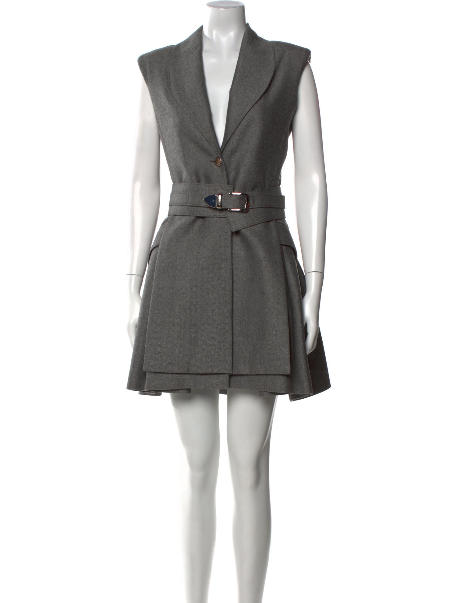 Brandon Maxwell Virgin Wool Mini Dress