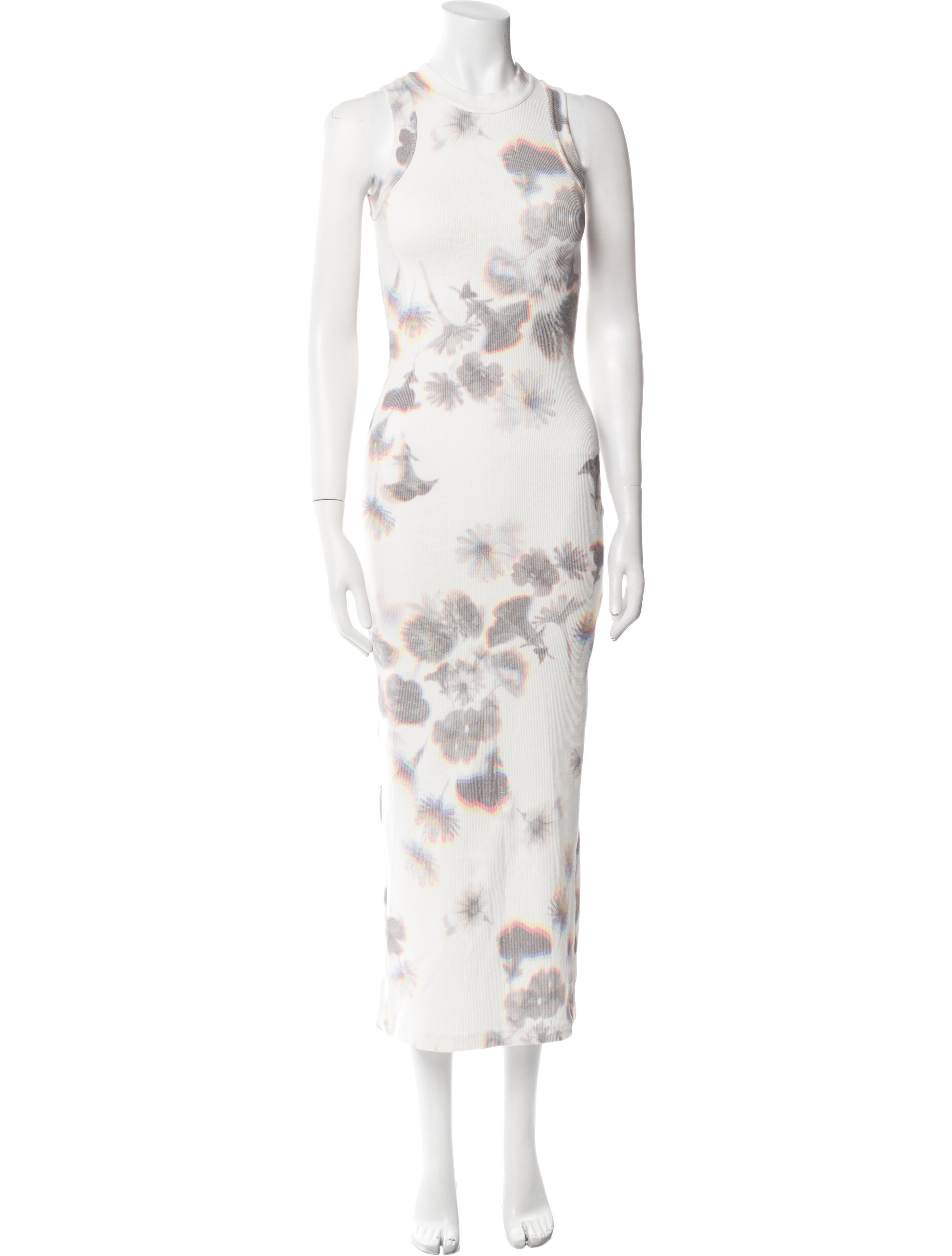 Brandon Maxwell Floral Print Long Dress
