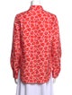 Brandon Maxwell Silk Printed Button-Up Top