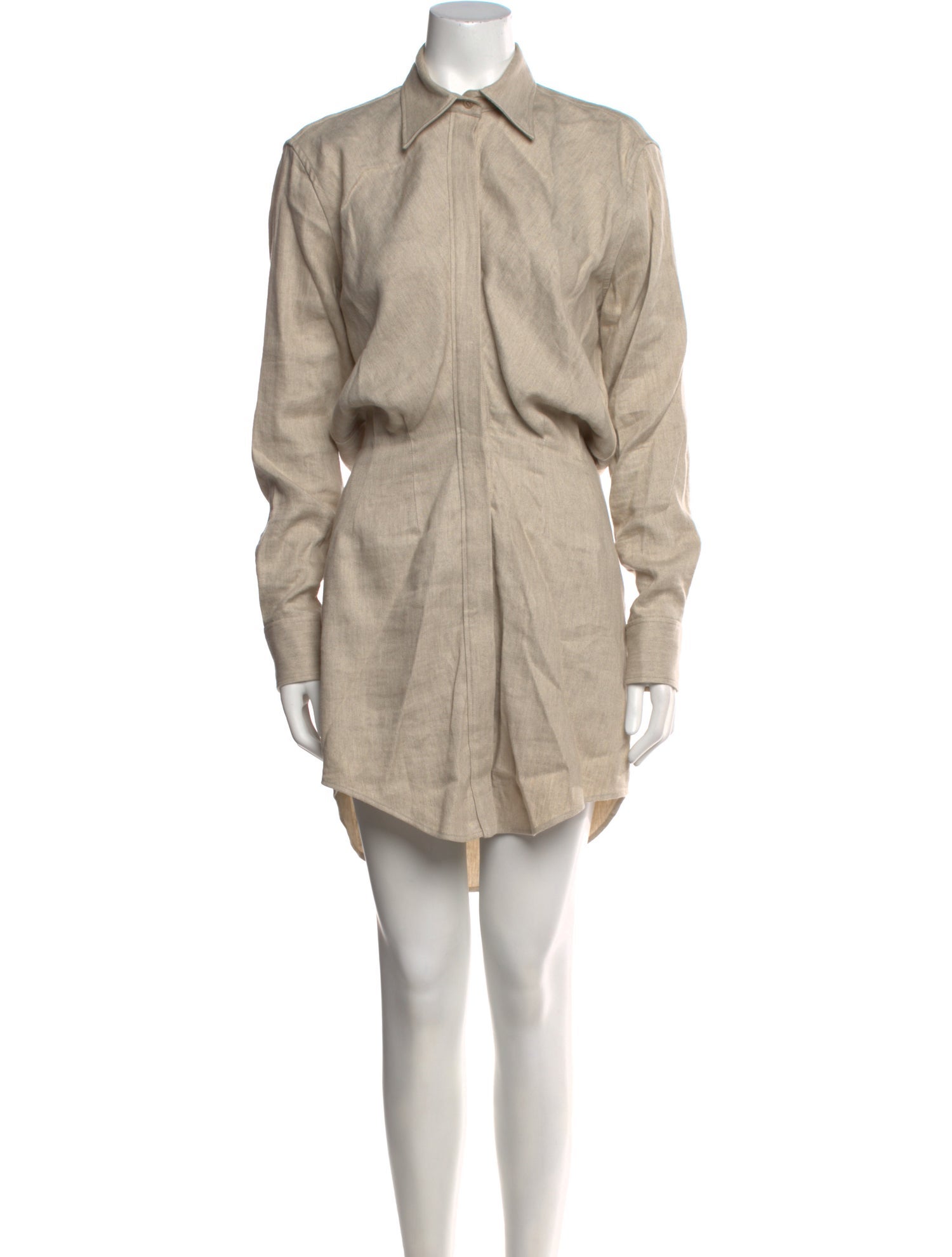 Brandon Maxwell Linen Knee-Length Dress