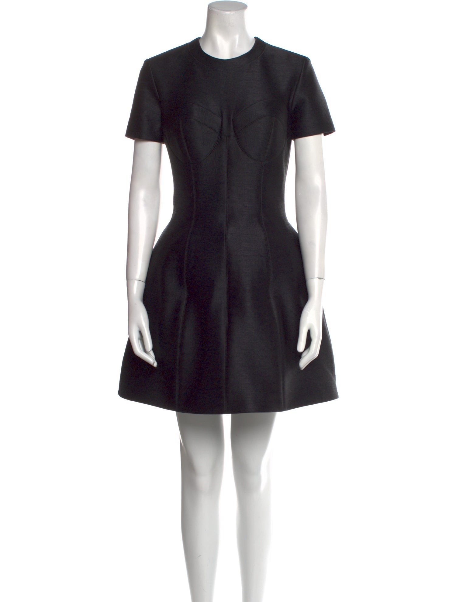 Brandon Maxwell Crew Neck Mini Dress