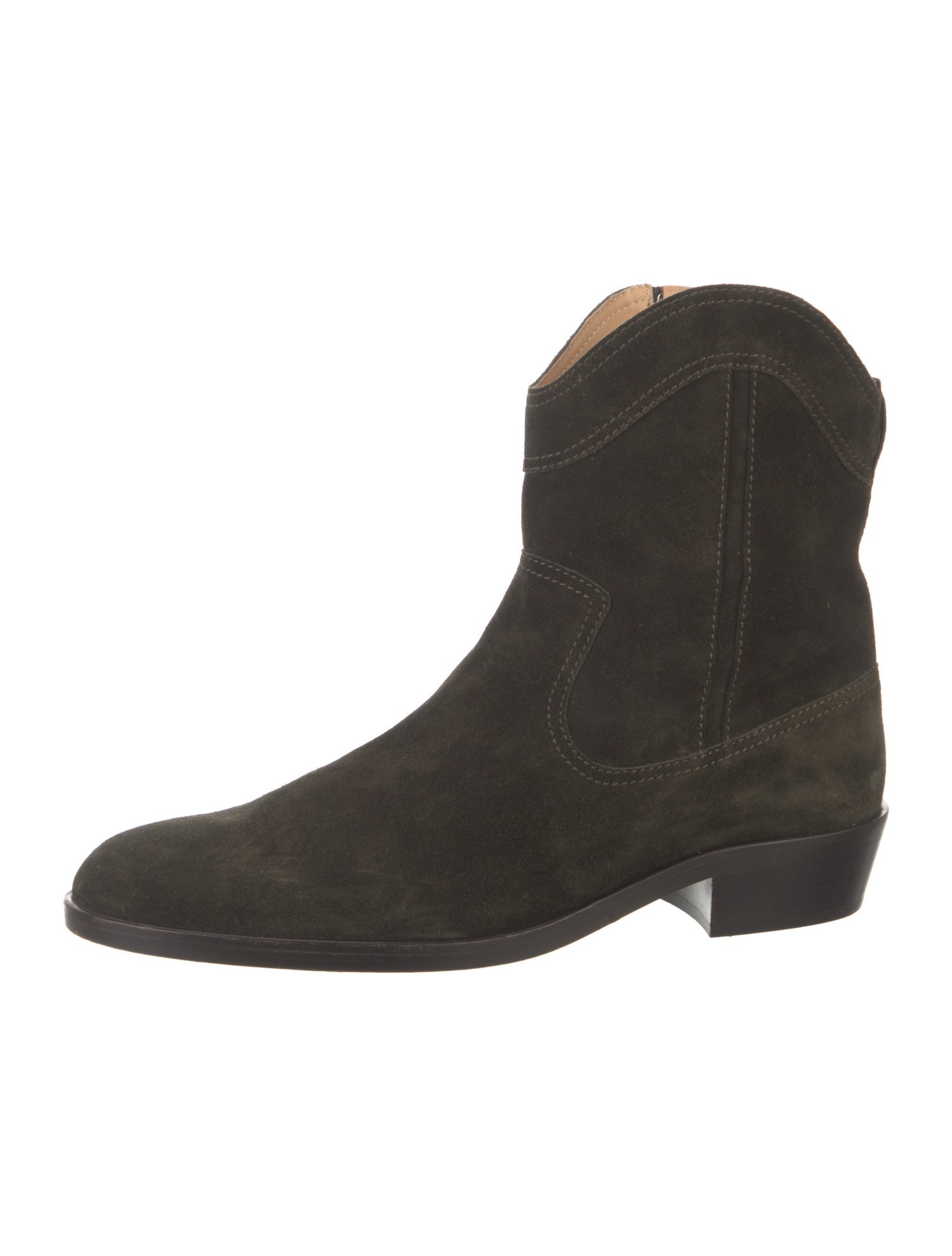 Brandon Maxwell Suede Western Boots