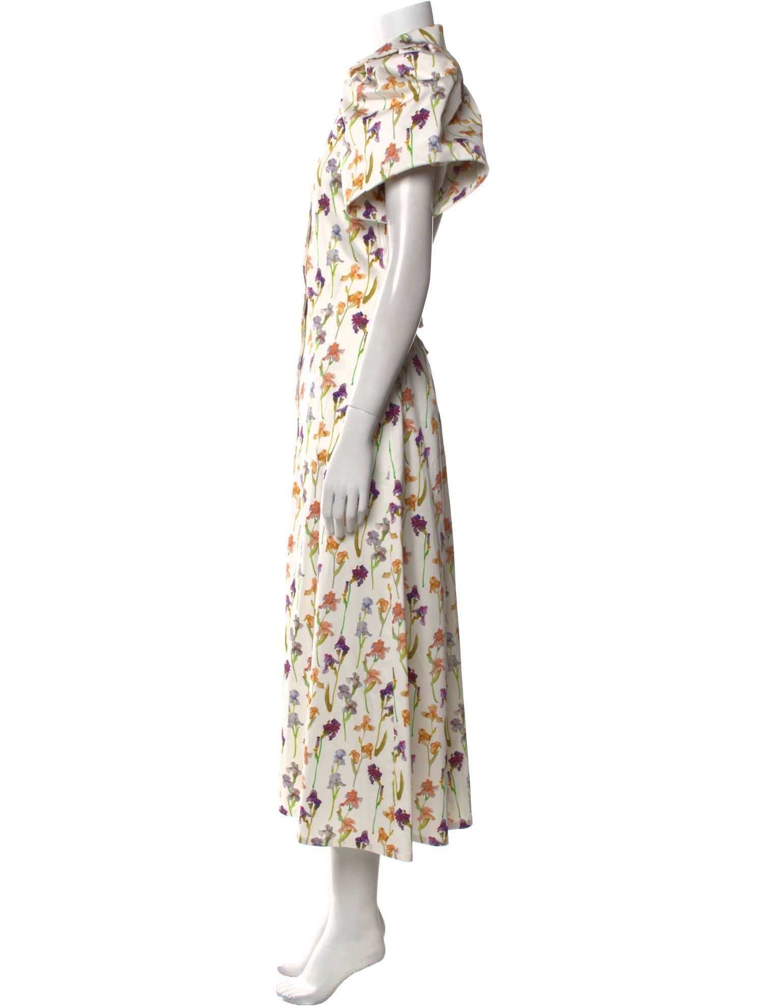 Brandon Maxwell Floral Print Long Dress