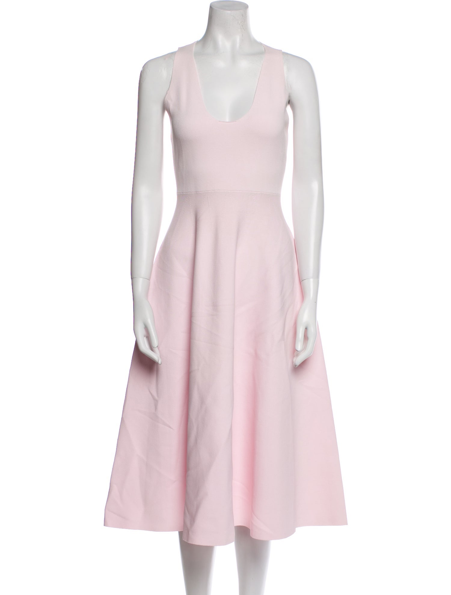 Brandon Maxwell Scoop Neck Midi Length Dress