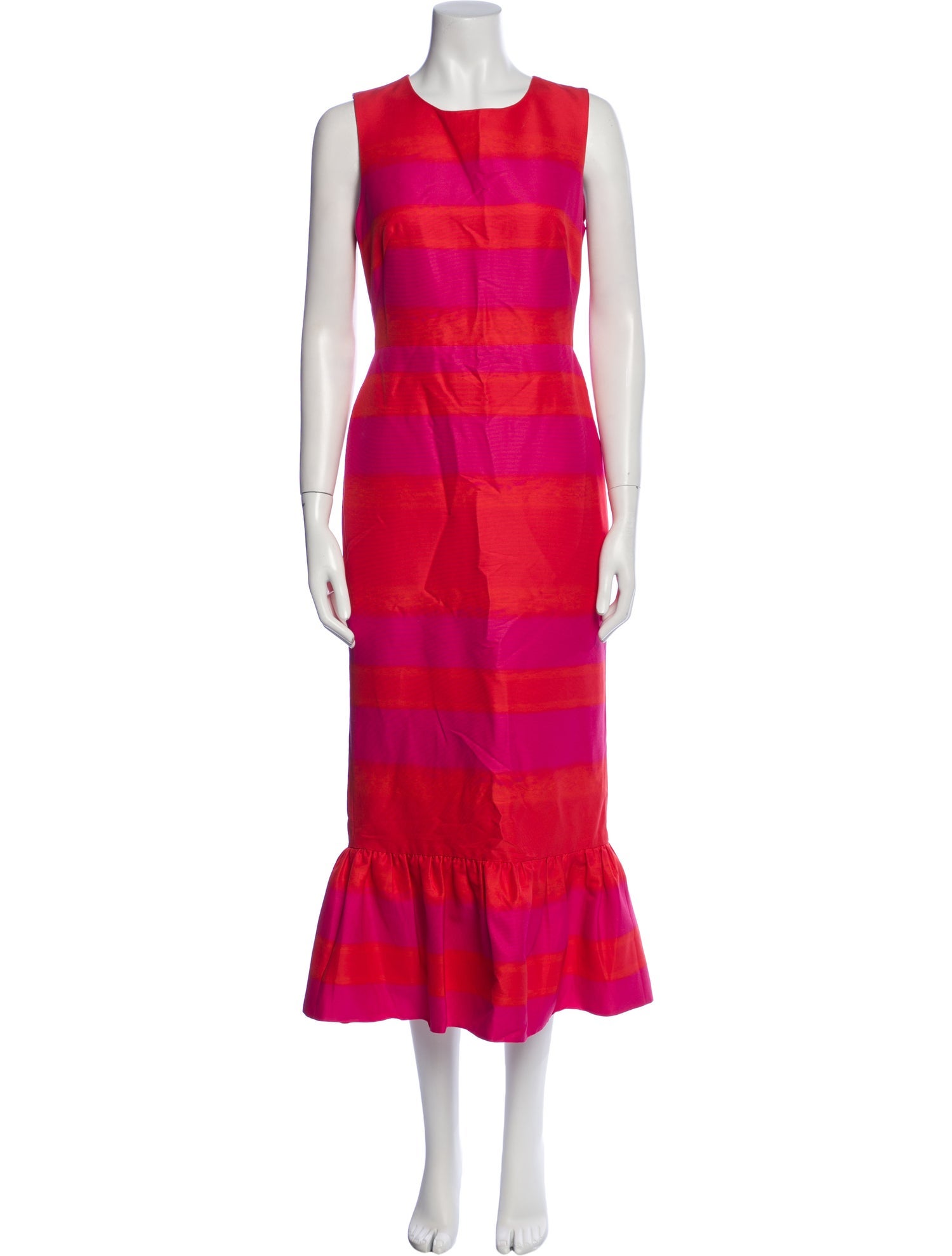 Brandon Maxwell Striped Long Dress