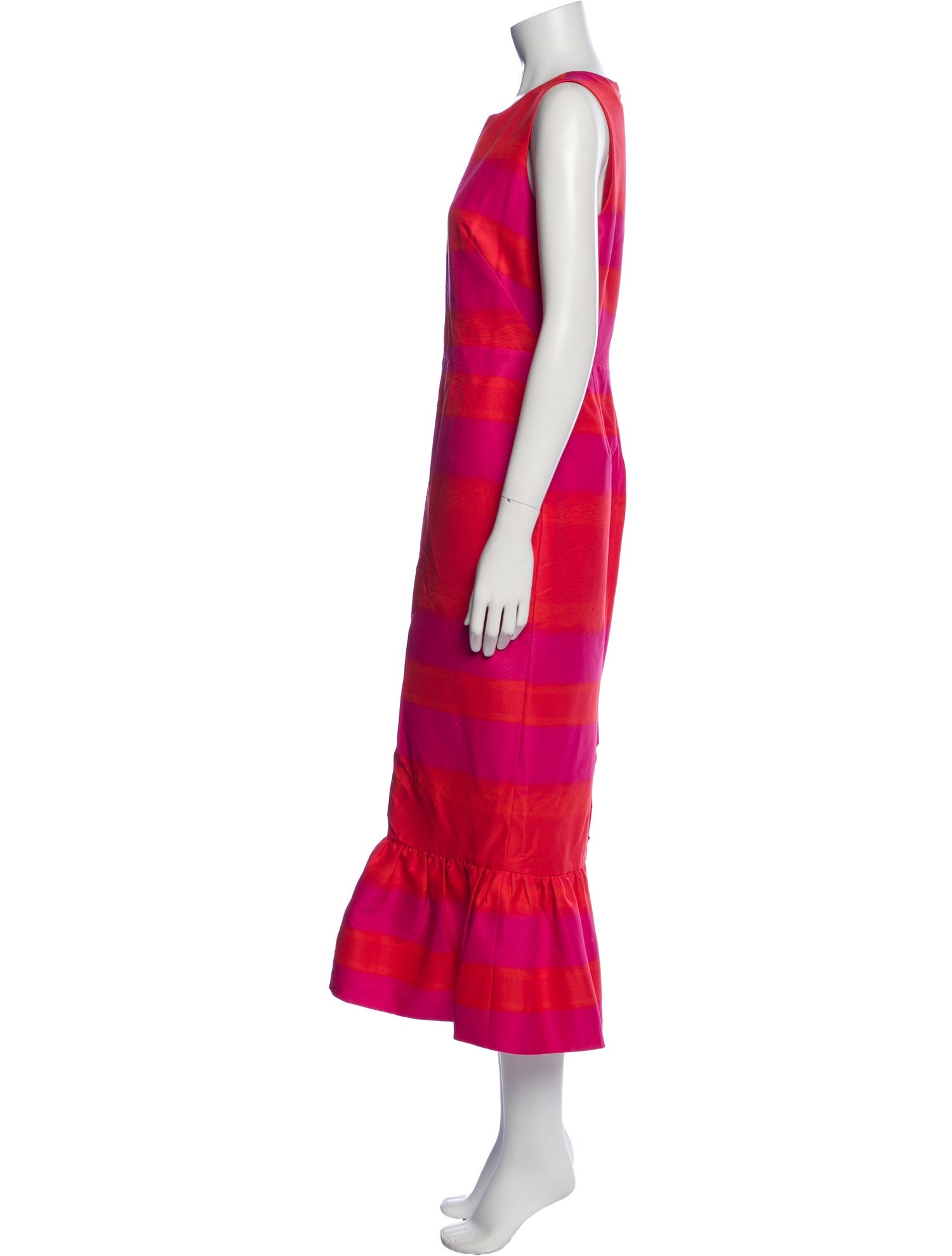 Brandon Maxwell Striped Long Dress