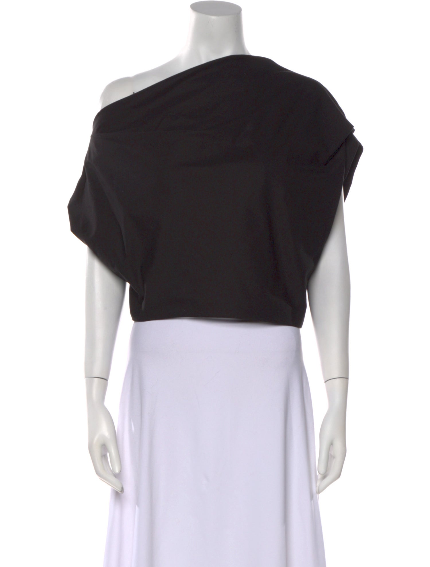 Brandon Maxwell Asymmetrical Short Sleeve Crop Top w/ Tags