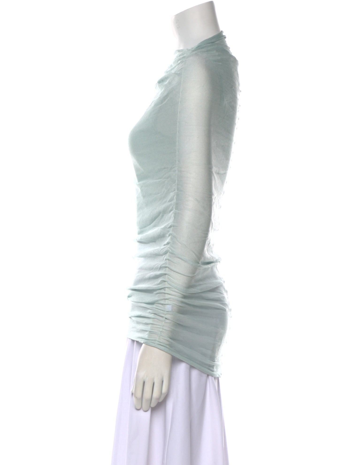 Brandon Maxwell Bateau Neckline Long Sleeve Tunic