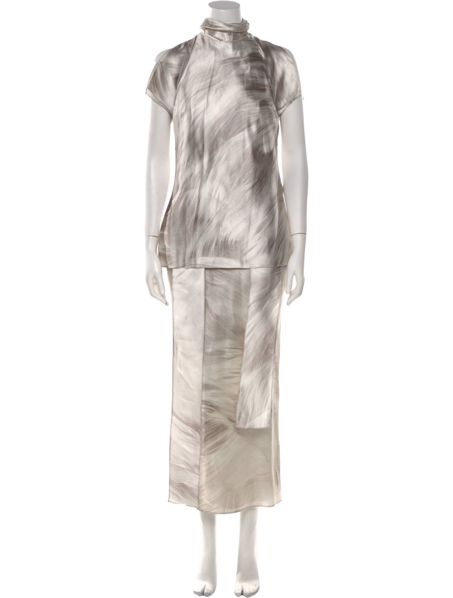 Brandon Maxwell Tie-Dye Print Long Dress