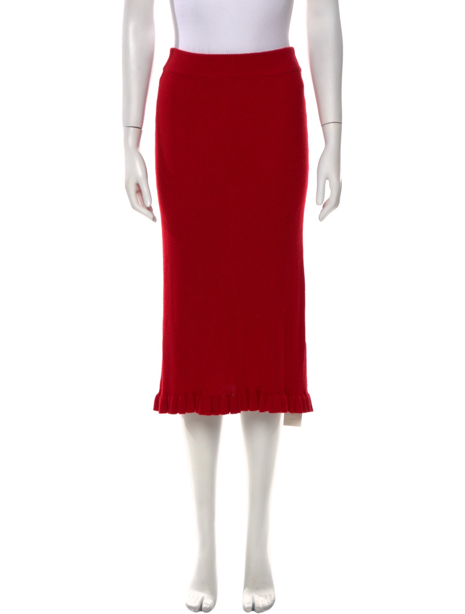 Brandon Maxwell Cashmere Knee-Length Skirt