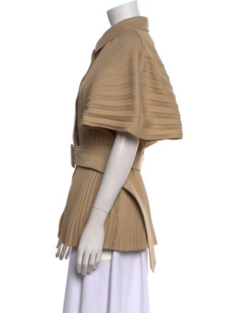 Brandon Maxwell Short Sleeve Button-Up Top