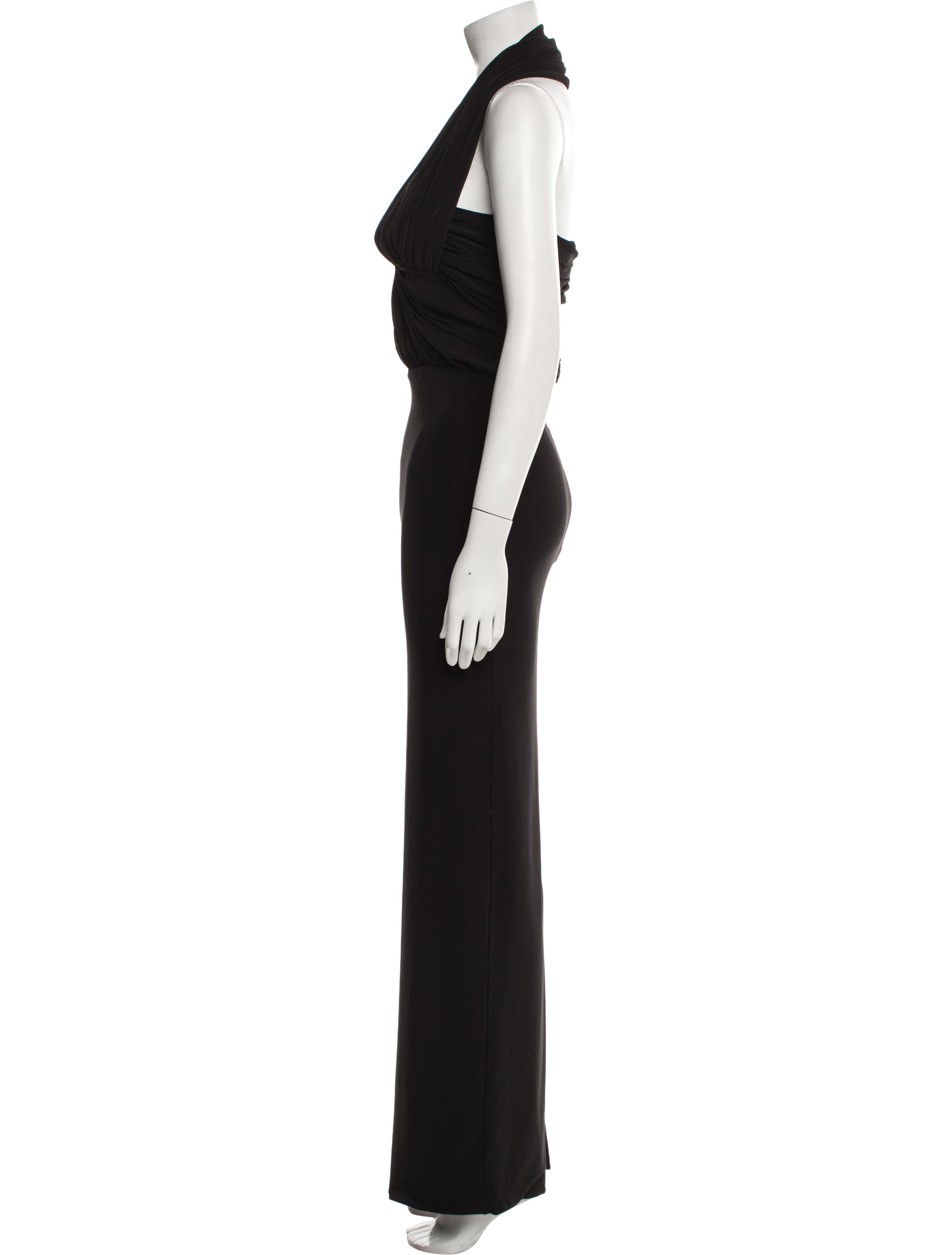 Brandon Maxwell V-Neck Long Dress
