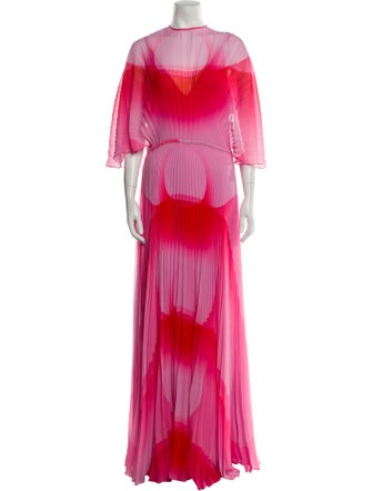 Brandon Maxwell Tie-Dye Print Long Dress
