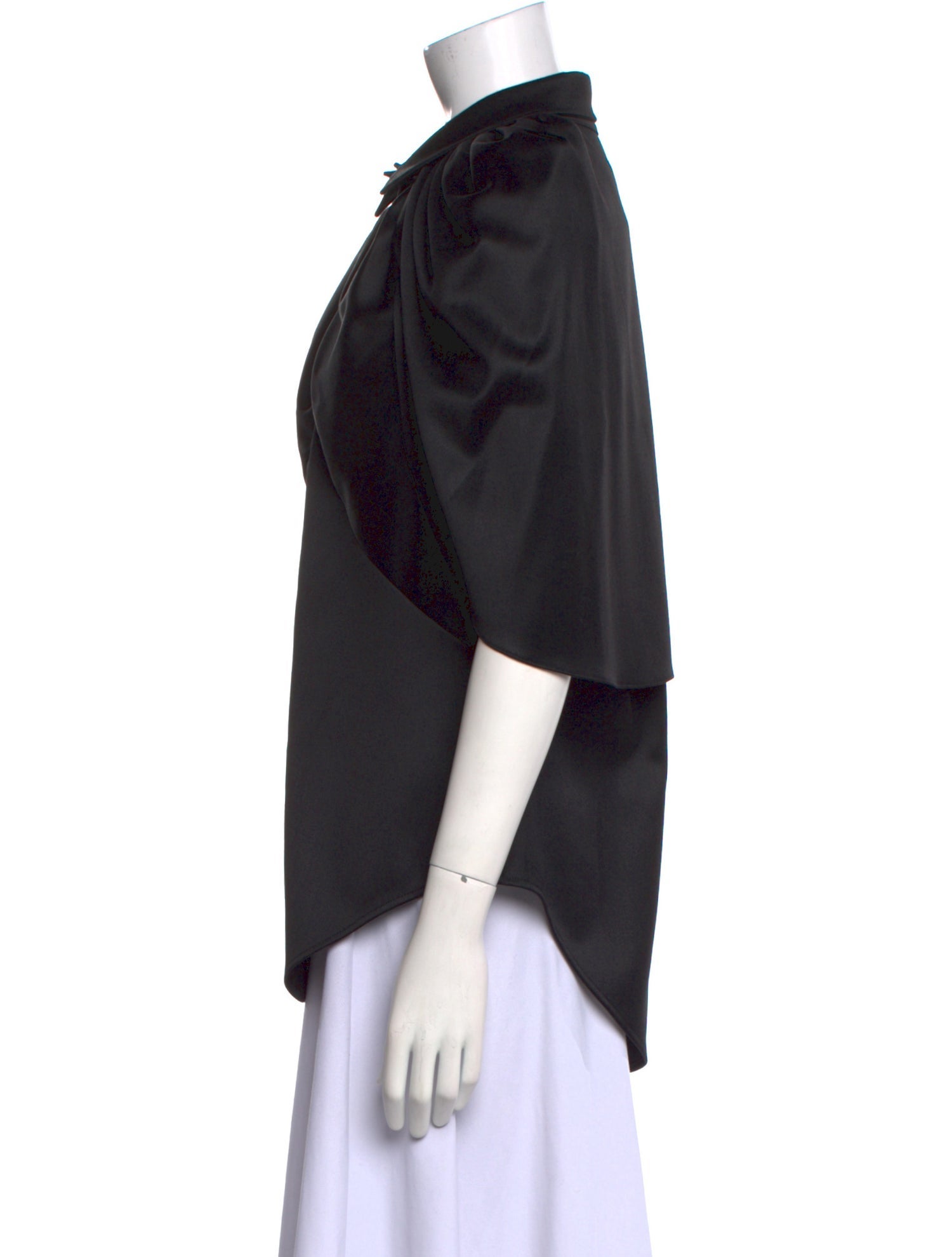 Brandon Maxwell Wool Short Sleeve Blouse