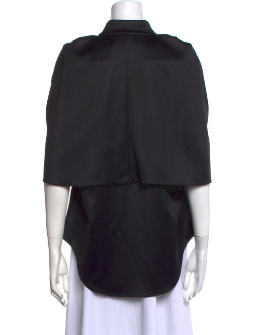 Brandon Maxwell Wool Short Sleeve Blouse