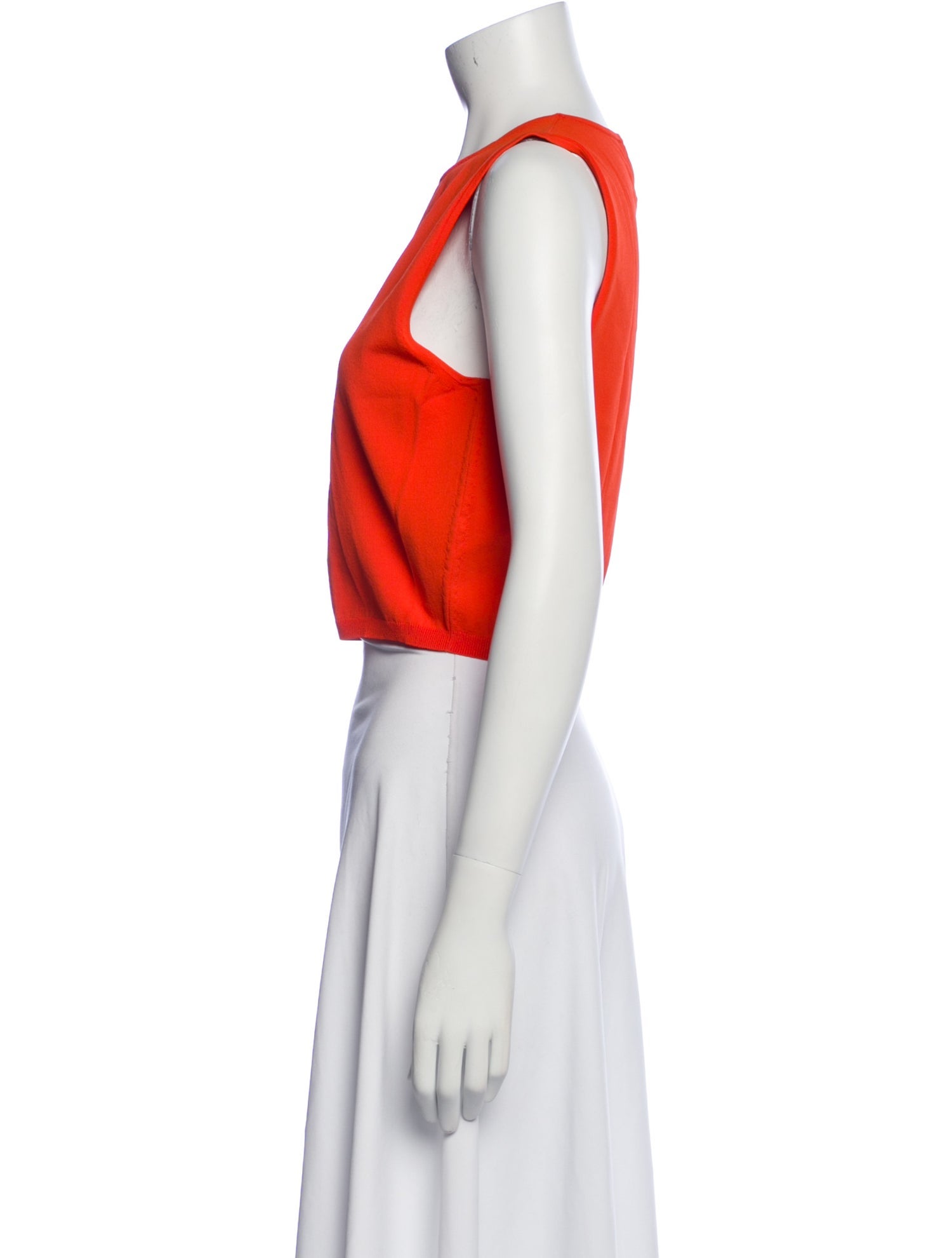 Brandon Maxwell Crew Neck Sleeveless Crop Top