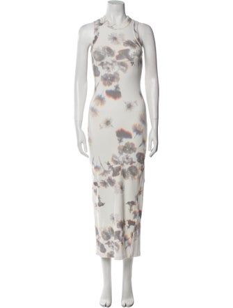 Brandon Maxwell Printed Long Dress