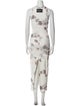 Brandon Maxwell Printed Long Dress