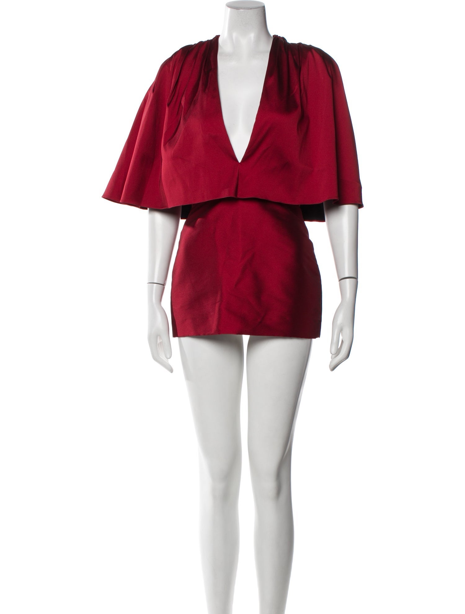 Brandon Maxwell V-Neck Mini Dress