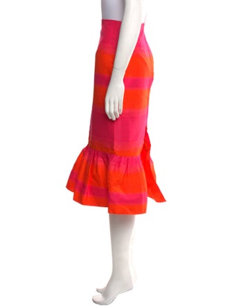 Brandon Maxwell Striped Midi Length Skirt