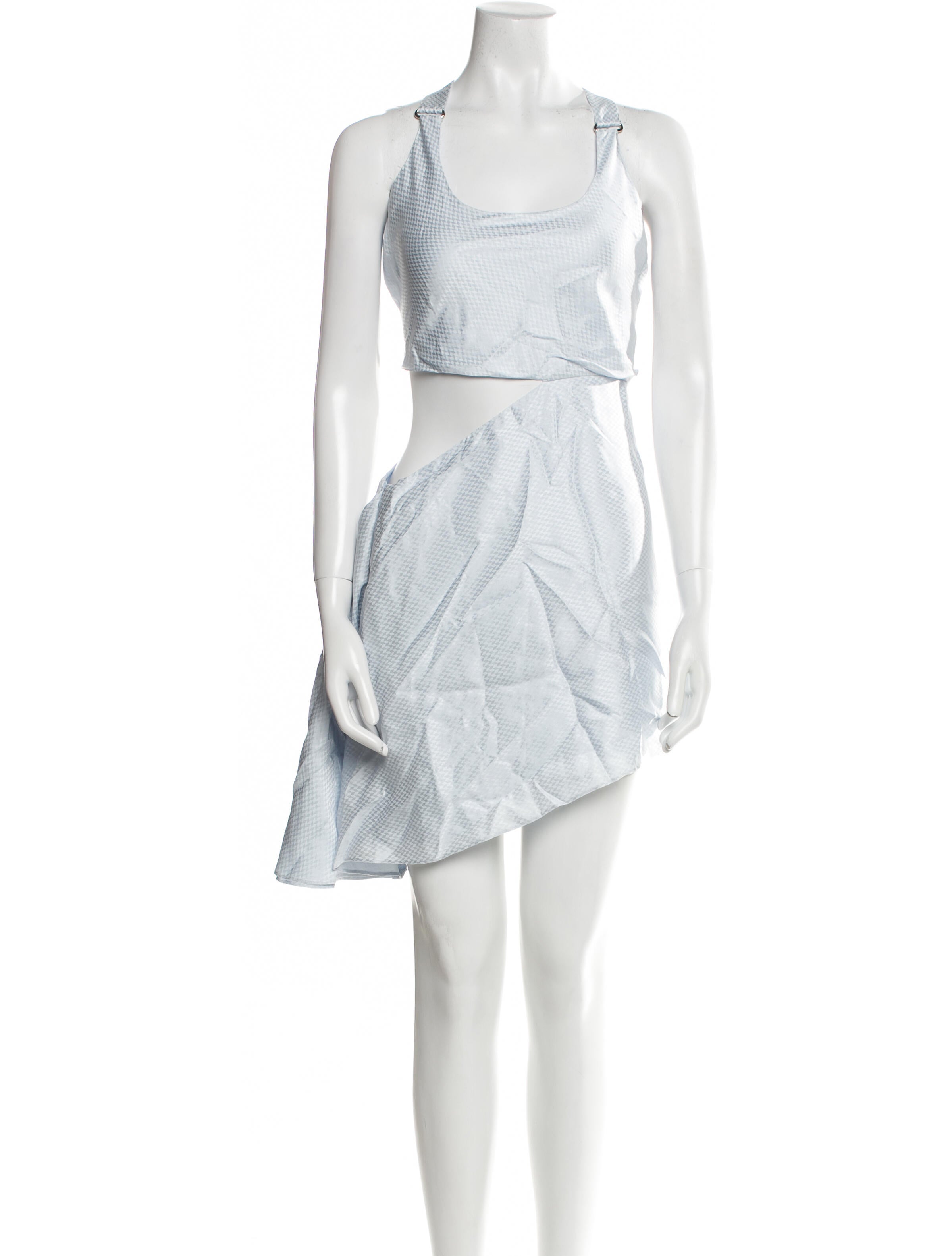 Brandon Maxwell Scoop Neck Mini Dress