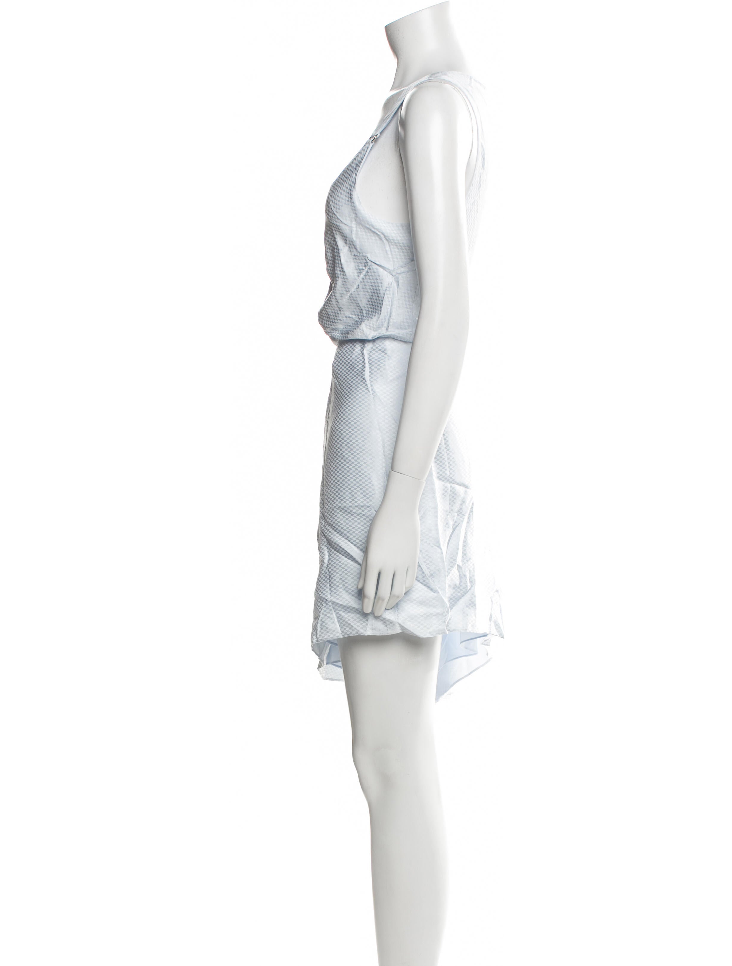 Brandon Maxwell Scoop Neck Mini Dress