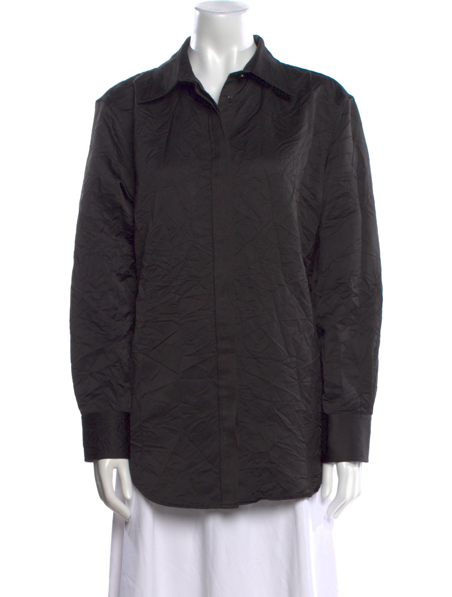 Brandon Maxwell Long Sleeve Button-Up Top