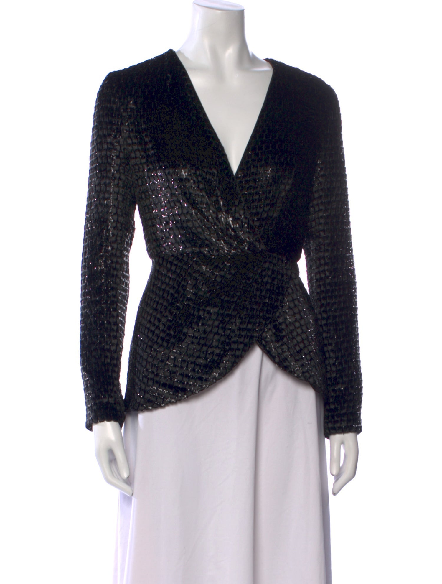 Brandon Maxwell Printed V-Neck Top