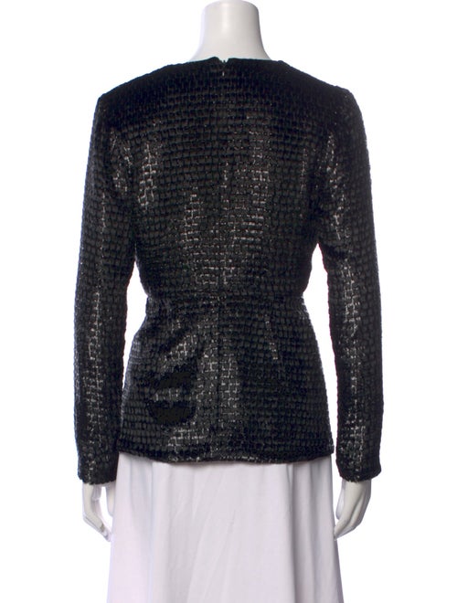 Brandon Maxwell Printed V-Neck Top