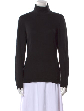 Brandon Maxwell Silk Turtleneck Sweatshirt