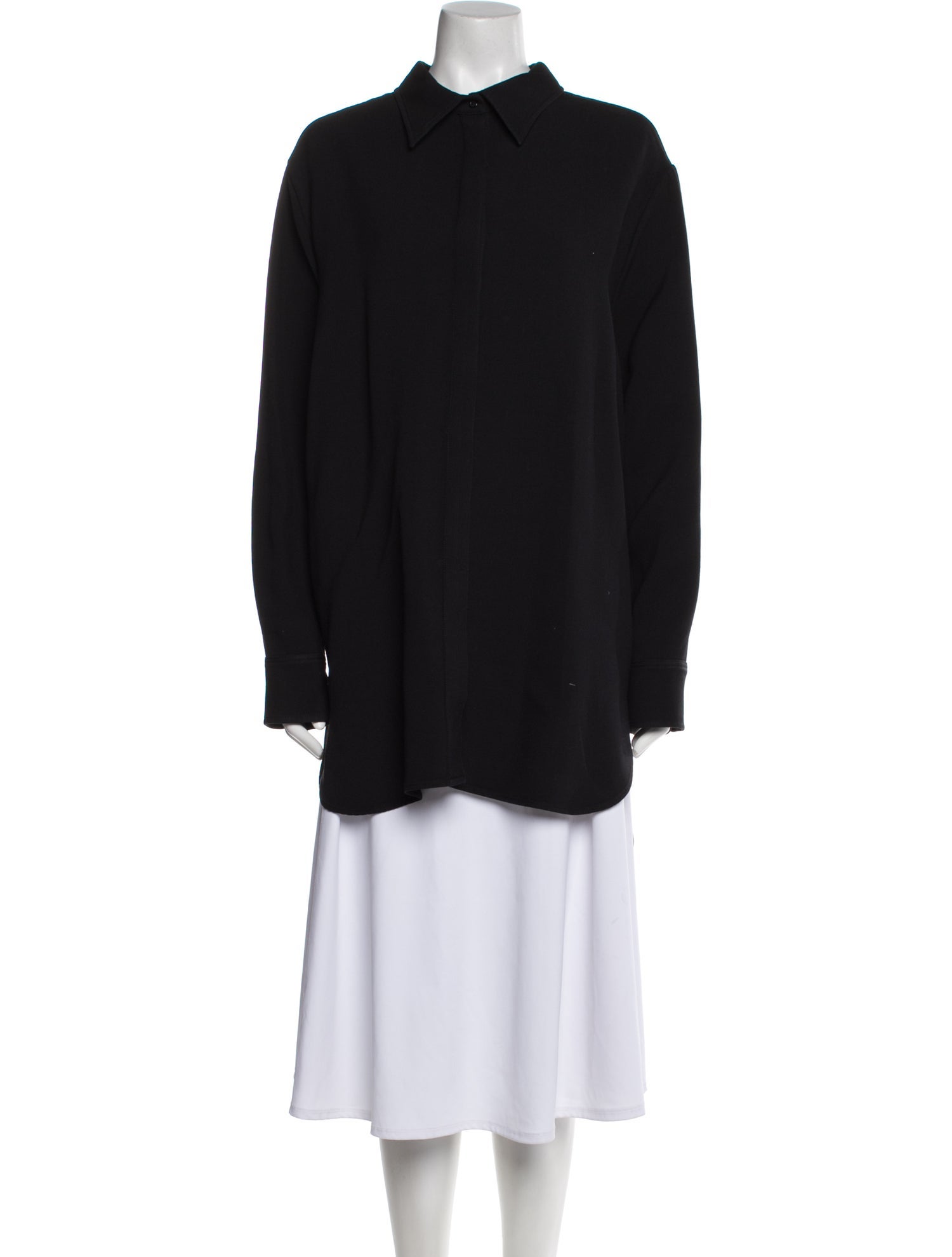 Brandon Maxwell Wool Long Sleeve Tunic