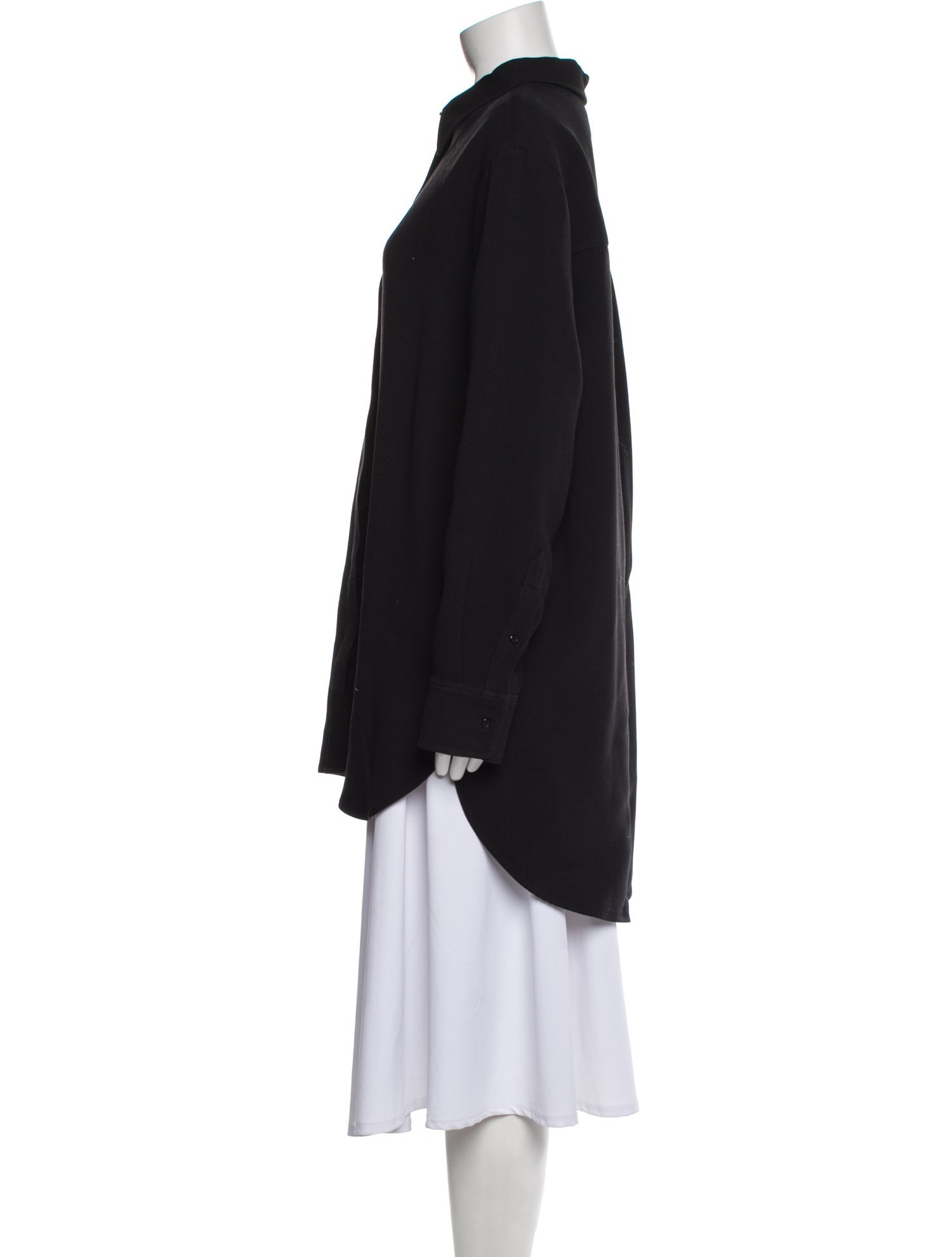 Brandon Maxwell Wool Long Sleeve Tunic