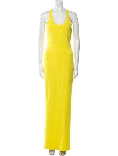 Brandon Maxwell Scoop Neck Long Dress