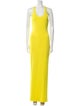 Brandon Maxwell Scoop Neck Long Dress