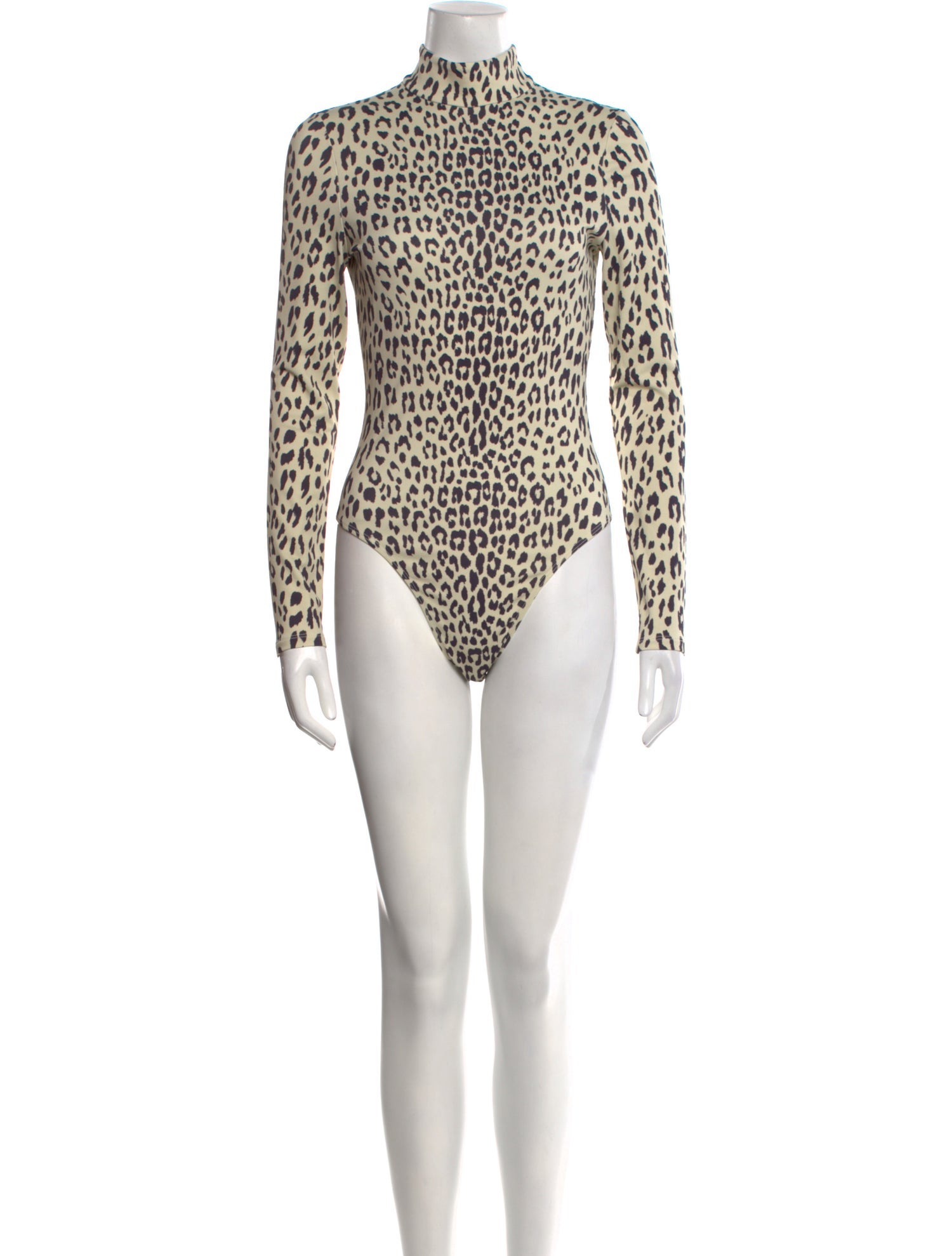 Brandon Maxwell Animal Print Turtleneck Bodysuit w/ Tags