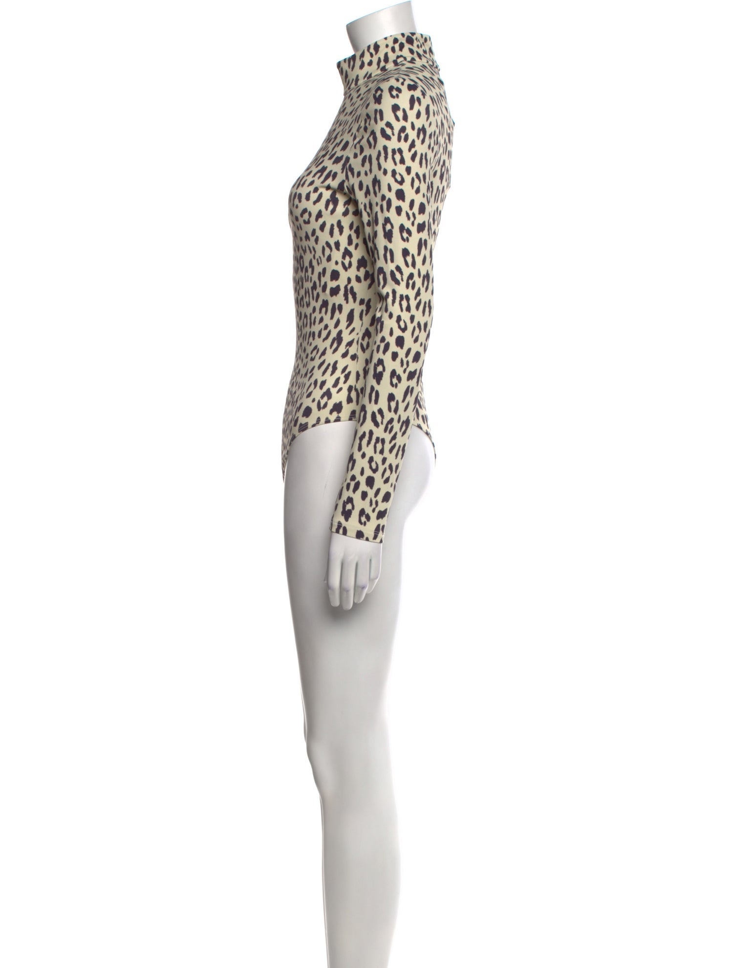 Brandon Maxwell Animal Print Turtleneck Bodysuit w/ Tags